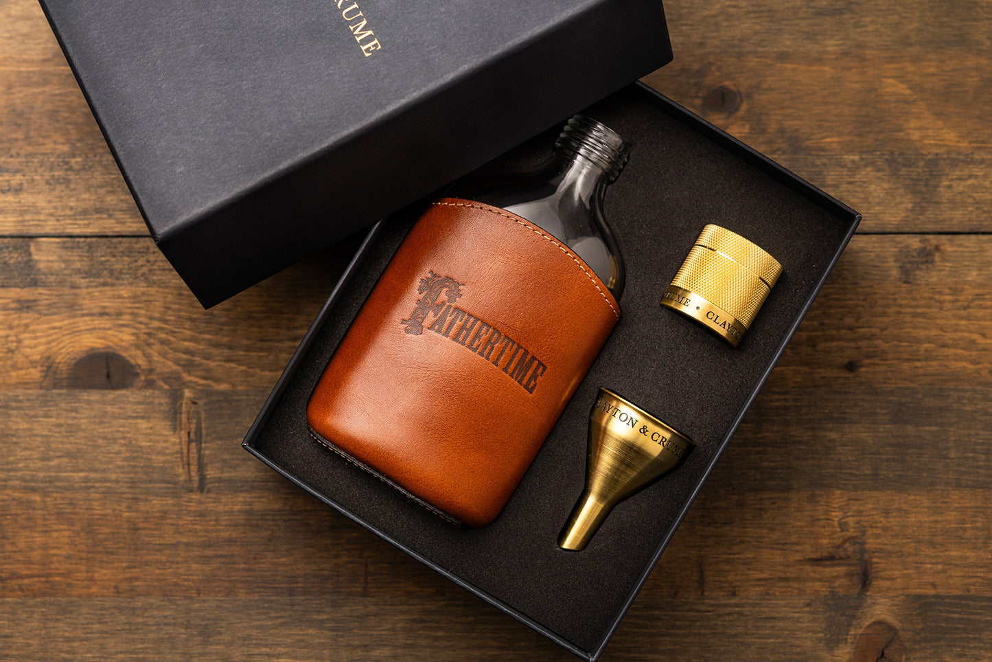 Fathertime Leather Flask