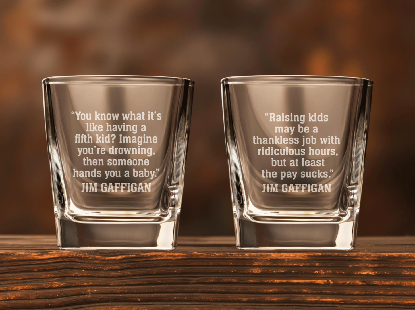 Jim Gaffigan Quote Whiskey Glasses (Set of 2 - Version A)