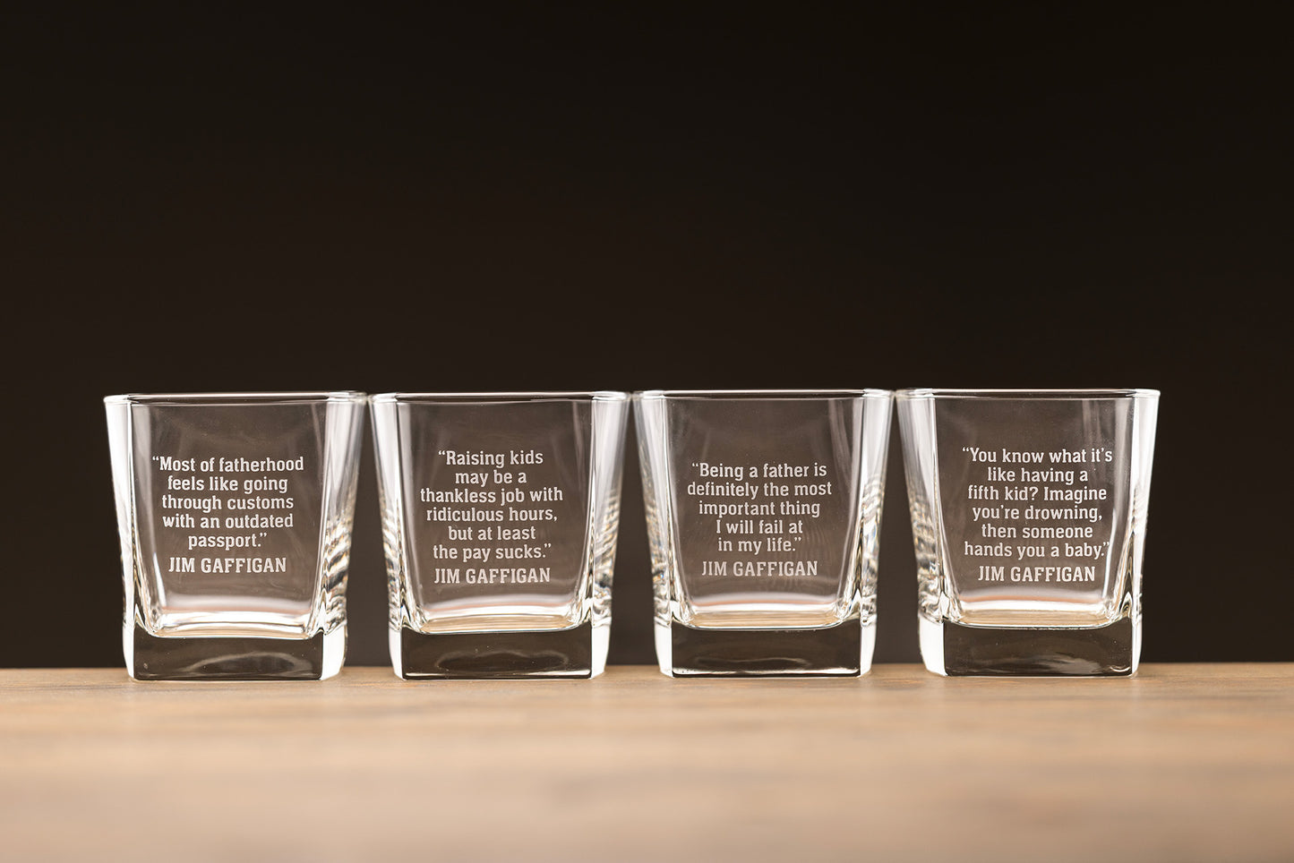 Jim Gaffigan Quote Whiskey Glasses (Full Set of 4)