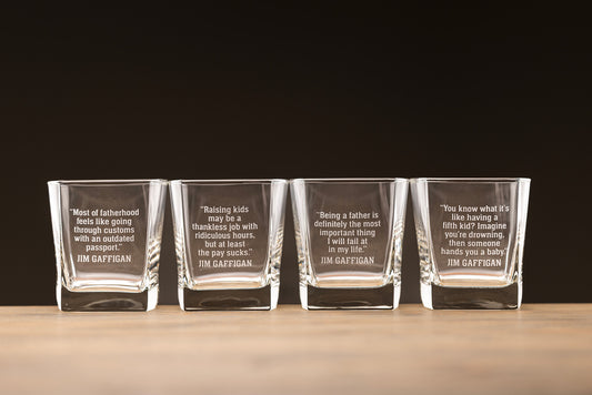 Jim Gaffigan Quote Whiskey Glasses (Full Set of 4)