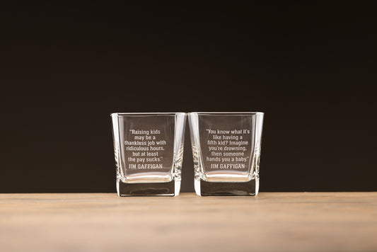 Jim Gaffigan Quote Whiskey Glasses (Set of 2 - Version A)