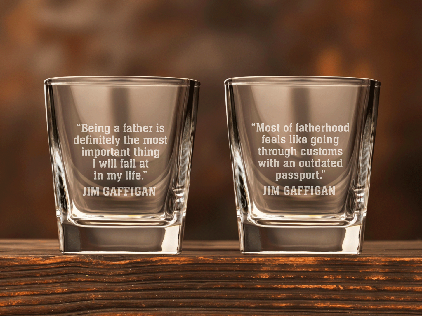 Jim Gaffigan Quote Whiskey Glasses (Set of 2 - Version B)