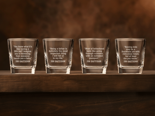 Jim Gaffigan Quote Whiskey Glasses (Full Set of 4)